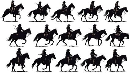 Set of rider horse illustration design on white background
