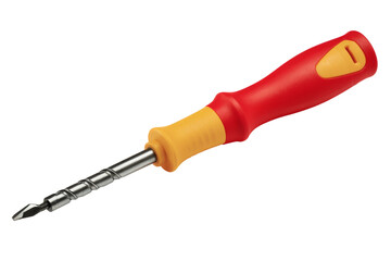 screwdriver with drill bit, isolated on white background.