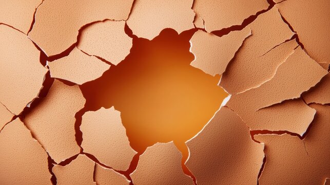 Cracked eggshell revealing a warm interior glow