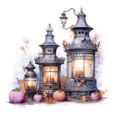 Obraz premium Lanterns and Pumpkins