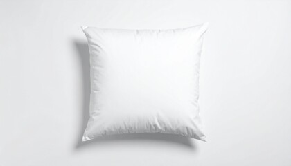 A High Angle, Studio Shot Showcases A Pristine White Pillow In A Clean, Minimalist Aesthetic, Perfect For Home Decor, Bedding, And Sleep Related Concepts.