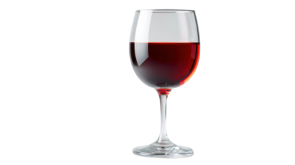 A single glass of red wine isolated on white background 