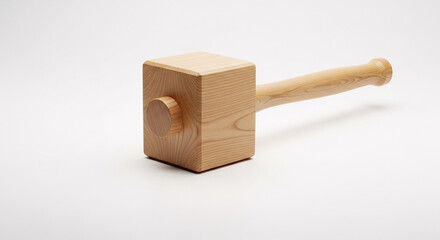 Craftsman's wooden mallet tool for woodworking projects and carpentry tasks, showcasing natural grain and precision.
