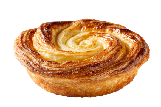 a pastry with a swirl on top of it