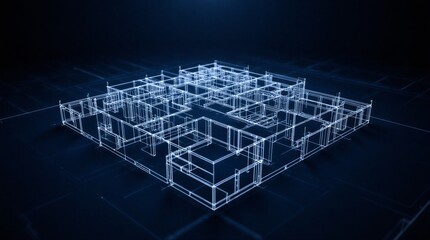 detailed architectural blueprint visualization of a modern building floor plan design | architecture, engineering, construction, real estate, design theme