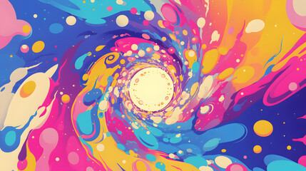 flat vector comic style abstract background colorful swirling effect