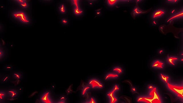 Abstract Cartoon Fire Border &ndash; Dynamic Flame Frame