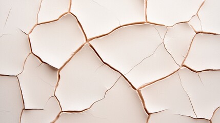 Close-up of cracked white wall texture