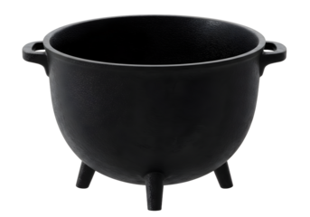 Heavy duty cast iron cauldron ready for brewing potions or cooking hearty meals outdoors