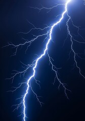 Powerful Lightning Strike in Dark Sky.