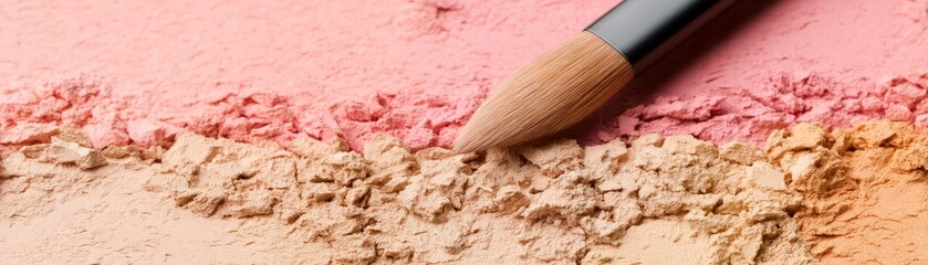 Pastel Grunge Makeup Style for Bold Aesthetic, Abstract texture with a makeup brush applying pastel colors on a surface.