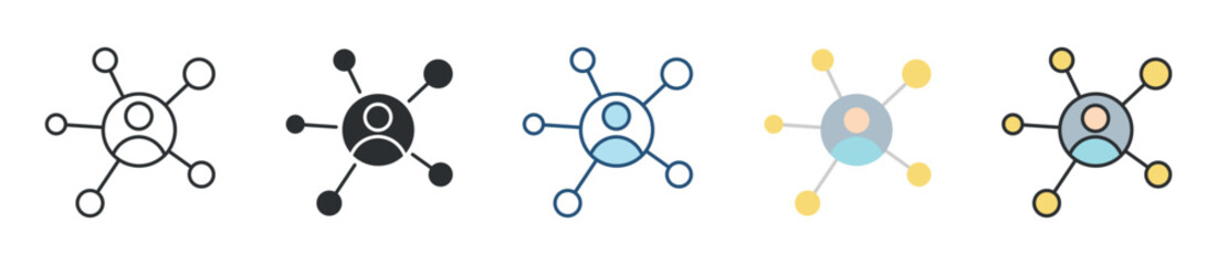 Network Icon Set Multiple Style Collection