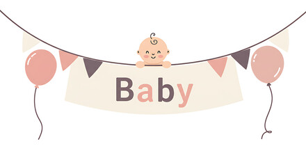 Baby Shower Banner Illustration