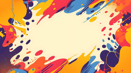 flat vector comic style abstract background colorful frame