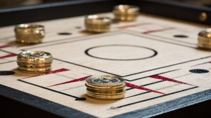 Board game with gold coins