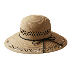 Straw Sun Hat, isolated on transparent background
