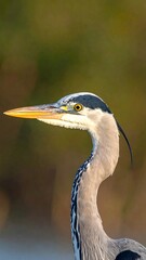 Close-up heron profile
