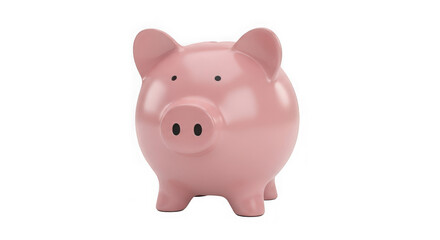 Obraz premium Classic pink piggy bank for saving money and financial security concepts isolated transparent background