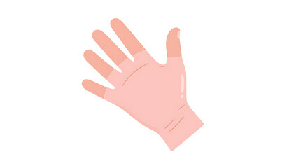 Obraz premium Hand Gesture Wave Hello Pink Skin White Background