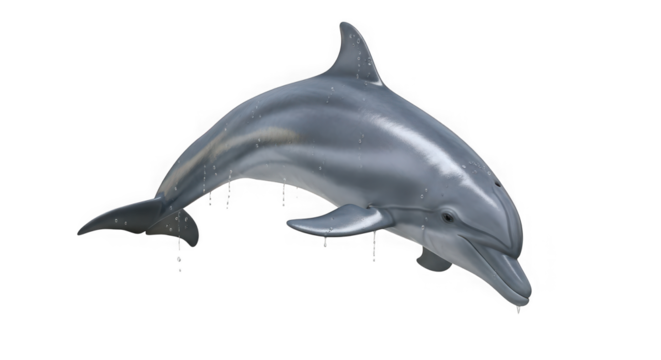 Majestic dolphin leaping gracefully underwater aquatic marine mammal captivating ocean creature sea life transparent background