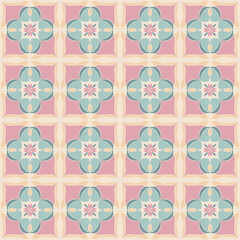 Pink Pastel Vintage Tile Seamless Pattern