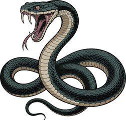 Obraz premium Snake with Fangs Realistic Vector