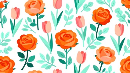 seamless pattern with tulips