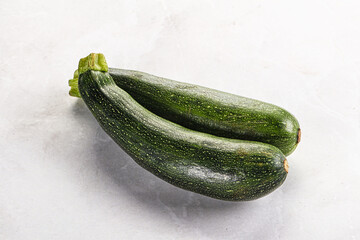 Raw young small green zucchini