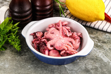 Marinated baby octopus snack appetizer