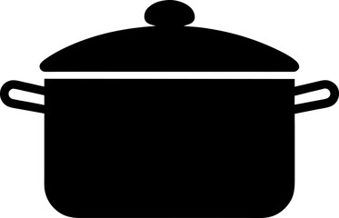 A Cooking Pot with a Lid Simple Graphic Symbol