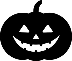 Carved Pumpkin Face Halloween Icon Silhouette