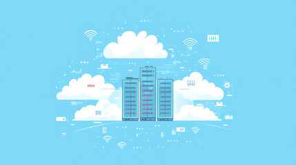 Business and sales-themed background with icons like shopping carts, money, stores, and packages. Ideal for wallpaper, presentations, marketing, and e-commerce designs.