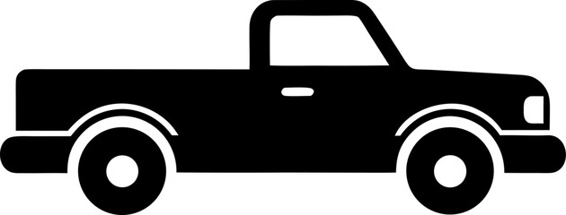 A Pickup Truck Used on a Farm Clean Silhouette Minimalist