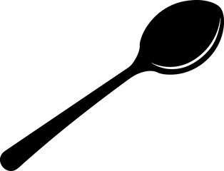 Cooking Spoon Silhouette Vector Illustration Black