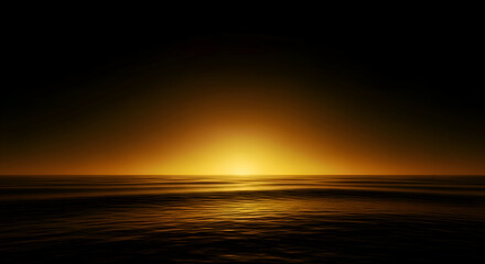 Golden Sea Sunset Horizon