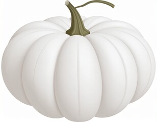 Isolated vector illustration of a pristine white pumpkin, capturing the essence of fall harvest, Halloween celebrations