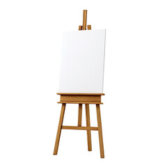 Simple wooden easel with blank canvas