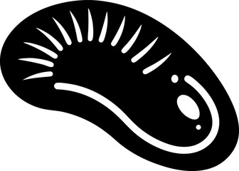 Simple Glowing Mitochondria Silhouette Vector Black