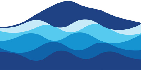 Sea waves layered vector background illustration and sea beach. Modern Trendy design in vector EPS 10