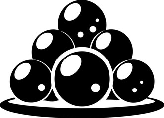 Vector Silhouette of a Small Cluster of Glass Marbles