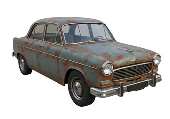 Vintage automobile with stunning rust textures, perfect for automotive history or restoration projects