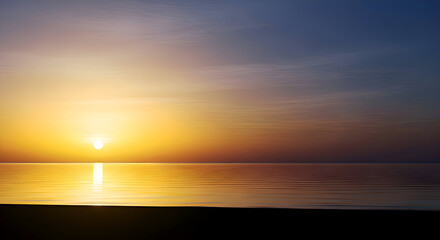 Serene Sunset Over Calm Sea