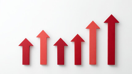 Increasing arrows symbolize growth and success in business