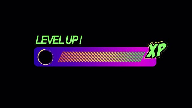 Level Up XP Progress Bar &mdash; Seamless Loop, Alpha Channel &mdash; For Streaming Overlays & Gaming HUD