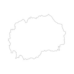 North Macedonia map vector outline