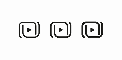play button video icon sign vector