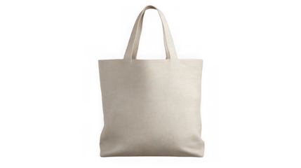 Plain canvas tote bag with handles for everyday use and shopping transparent background
