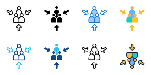 Morning assembly icon set multiple style collection 
