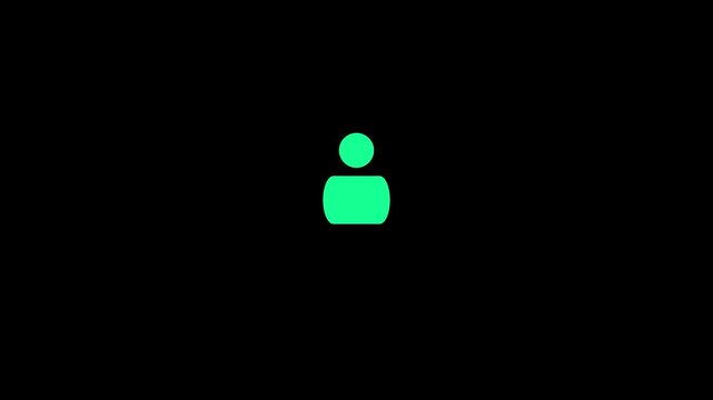 A solid teal person icon centered on a black background user icon profile icon