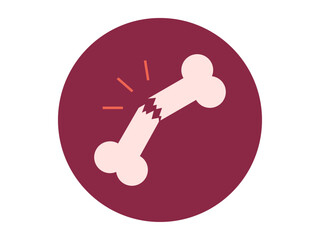 Broken bone icon. Medical symbol icon sign vector. Solid vector icons. Flat illustration concept.